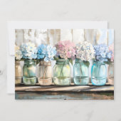 Vintag Blossom Hydrangea Mason Jars Ankündigung (Vorderseite)