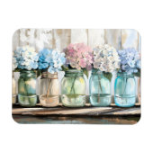 Vintag Blossom Hydrangea Mason Jars Magnet (Horizontal)