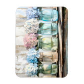 Vintag Blossom Hydrangea Mason Jars Magnet (Vertikal)