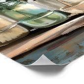 Vintag Blossom Hydrangea Mason Jars Poster (Ecke)