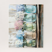Vintag Blossom Hydrangea Mason Jars Puzzle (Vertikal)