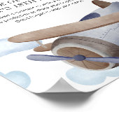 Vintag Blue Airplane 1. Geburtstagskapsel Poster (Ecke)