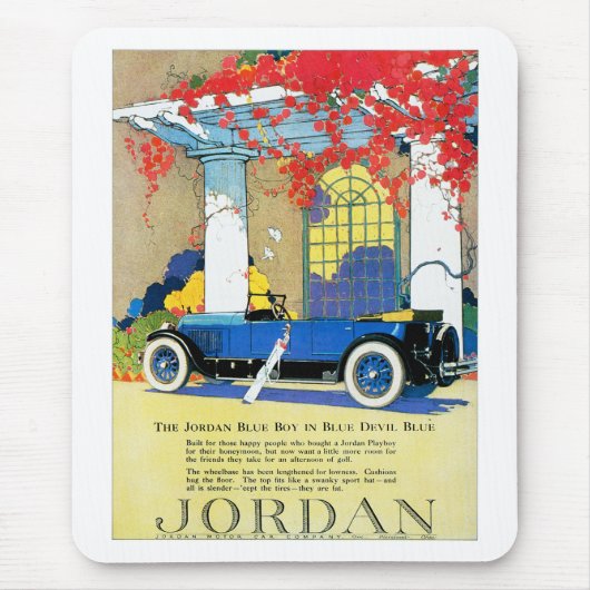 Vintag Blue Automobile Ad Mousepad (Vorne)