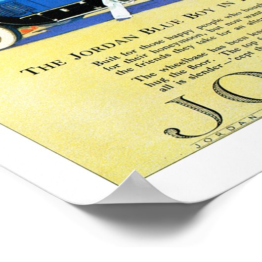 Vintag Blue Automobile Ad Poster (Ecke)