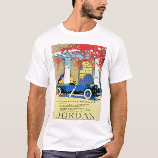 Vintag Blue Automobile Ad T-Shirt (Vorderseite)