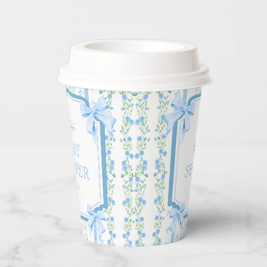 Vintag Blue Baby Girl Dusche Pappbecher (Rechts)