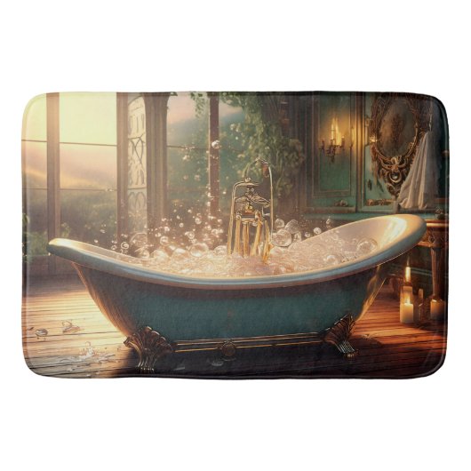 Vintag Blue Bathtub Badematte (Vorderseite)