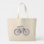 Vintag Blue Bike Jumbo Stoffbeutel (Rückseite)