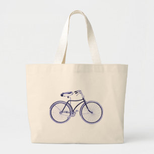 Vintag Blue Bike Jumbo Stoffbeutel