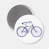 Vintag Blue Bike Magnet (Vorderseite/Rückseite)