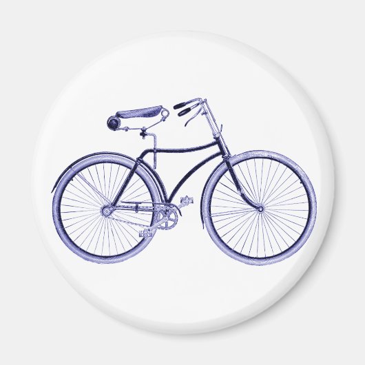 Vintag Blue Bike Magnet (Vorne)