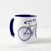 Vintag Blue Bike Tasse (Vorderseite Links)