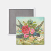 Vintag Blue Bird Magnet (Vorderseite/Rückseite)