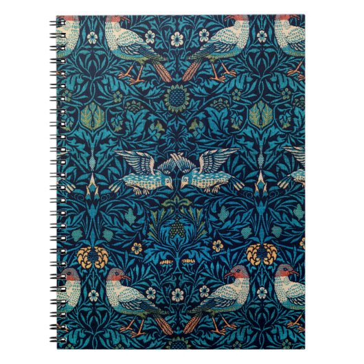 Vintag Blue Bird von William Morris Notizblock (Vorderseite)