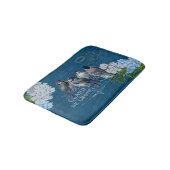 Vintag Blue Birds Blume Französisch Bath Mat Badematte (Schrägansicht)