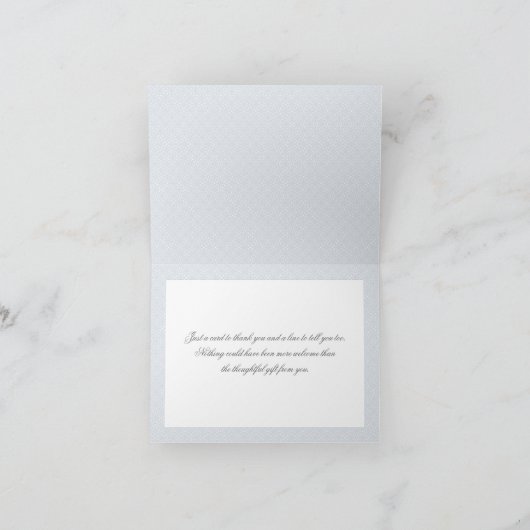 Vintag Blue Birds Winter Wedding Danke (Innenseite)