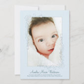 Vintag Blue Birth Announcement Boy Einladung (Vorderseite)