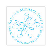 Vintag Blue Birth Announcement Boy Permastempel (Design)