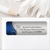 Vintag Blue Black Verziert Silver Wirbel (Insitu)