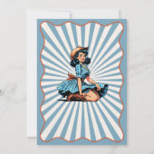 Vintag Blue Black Western Cowgirl 40. Geburtstag Einladung (Rückseite)