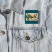 Vintag-Blue-Blume-Valentinschaltfläche Button (Beispiel)