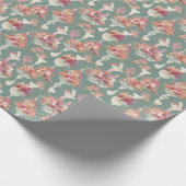 Vintag Blue Bouquet Geschenkpapier (Ecke)