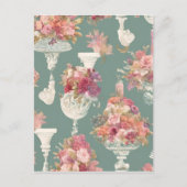 Vintag Blue Bouquet Postkarte (Vorderseite)