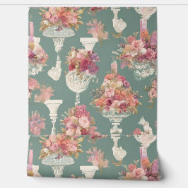 Vintag Blue Bouquet Tapete