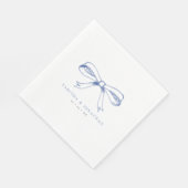 Vintag Blue Bow Wedding Serviette (Ecke)