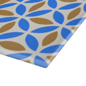 Vintag Blue Brown Barcelona Petals Geometric Tile Schneidebrett (Ecke)