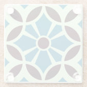 Vintag Blue Brown Barcelona Star Tile Geometric Glasuntersetzer (Rückseite)