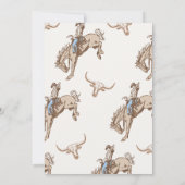 Vintag Blue Brown Cowboy Rodeo 1. Geburtstag Einladung (Rückseite)