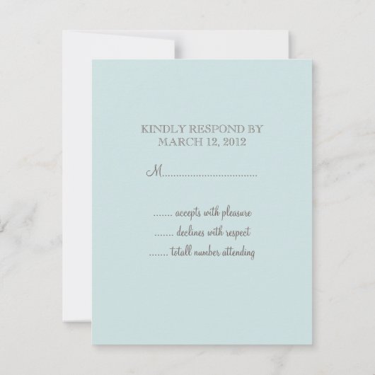 Vintag Blue Brown Wedding RSVP Cards (Rückseite)