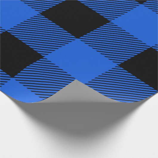 Vintag Blue Buffalo Kariert Geschenkpapier (Ecke)