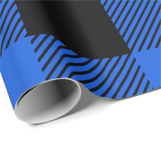 Vintag Blue Buffalo Kariert Geschenkpapier (Rolleneckpunkt)