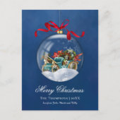 Vintag Blue Car Weihnachten (Vorderseite)