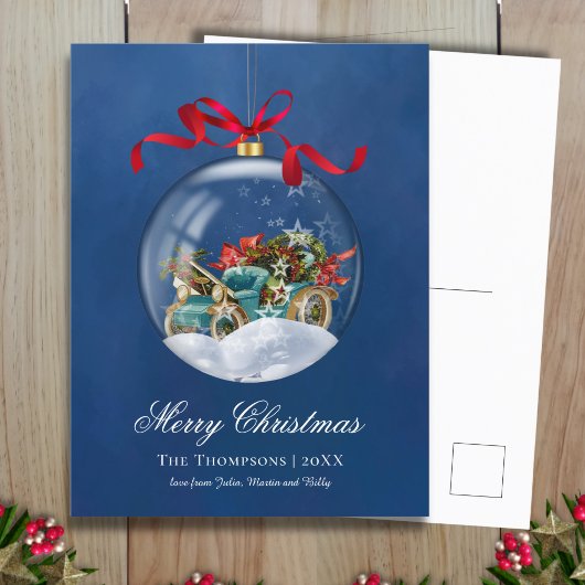 Vintag Blue Car Weihnachten