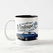 Vintag Blue Chevelle Zweifarbige Tasse (Links)