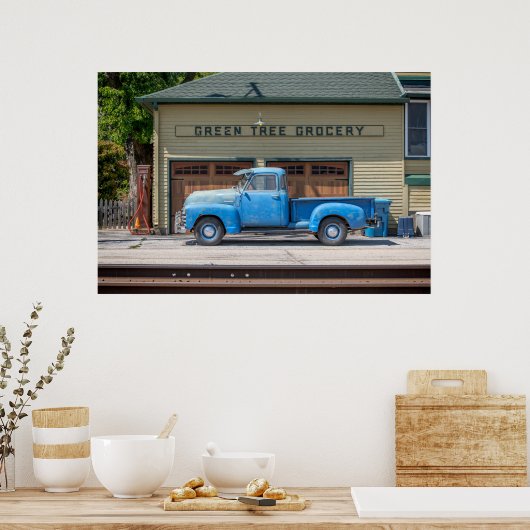 Vintag Blue Chevy Poster (Küche)