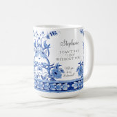 Vintag Blue Chinoiserie Asian Floral Kaffeetasse (VorderseiteRechts)
