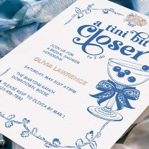 Vintag Blue Chinoiserie Ein bisschen naher mache i Folieneinladung