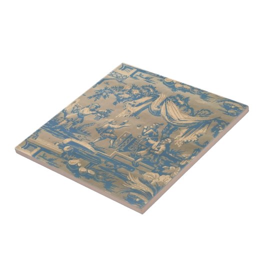 Vintag Blue Chinoiserie Fliese (Seite)