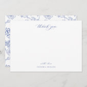 Vintag Blue Chinoiserie Floral Vielen Dank Mitteilungskarte (Vorne/Hinten)