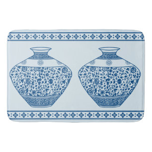Vintag Blue Chinoiserie Ginger Jars Vases Badematte