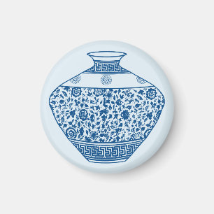 Vintag Blue Chinoiserie Vase Ginger Jar Magnet