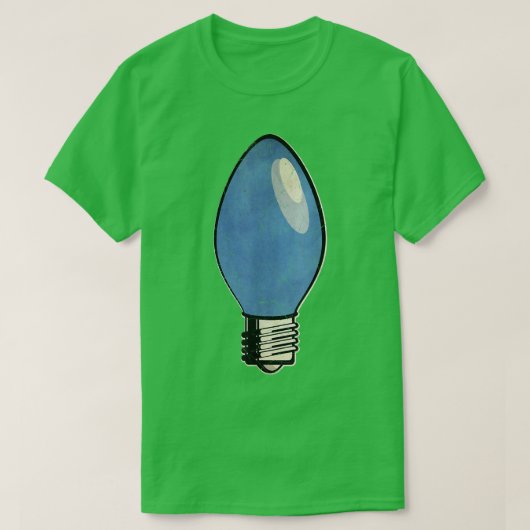 Vintag Blue Christmas Tree Light Bulb T-Shirt (Design vorne)