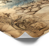 Vintag Blue Christmas Tree Poster (Ecke)