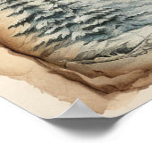 Vintag Blue Christmas Tree Poster