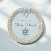 Vintag Blue Classic Baby Dusche Pappteller