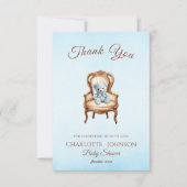 Vintag Blue Classic Baby Dusche Vielen Dank Dankeskarte (Vorderseite)